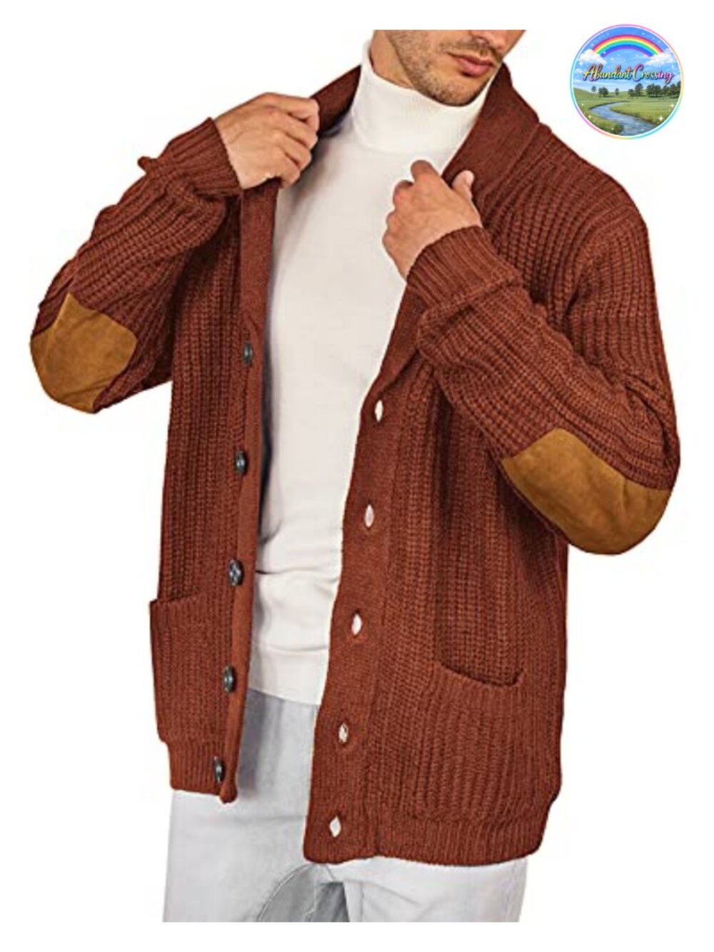 Men's Shawl Collar Cardigan Sweater with Pockets Lightweight